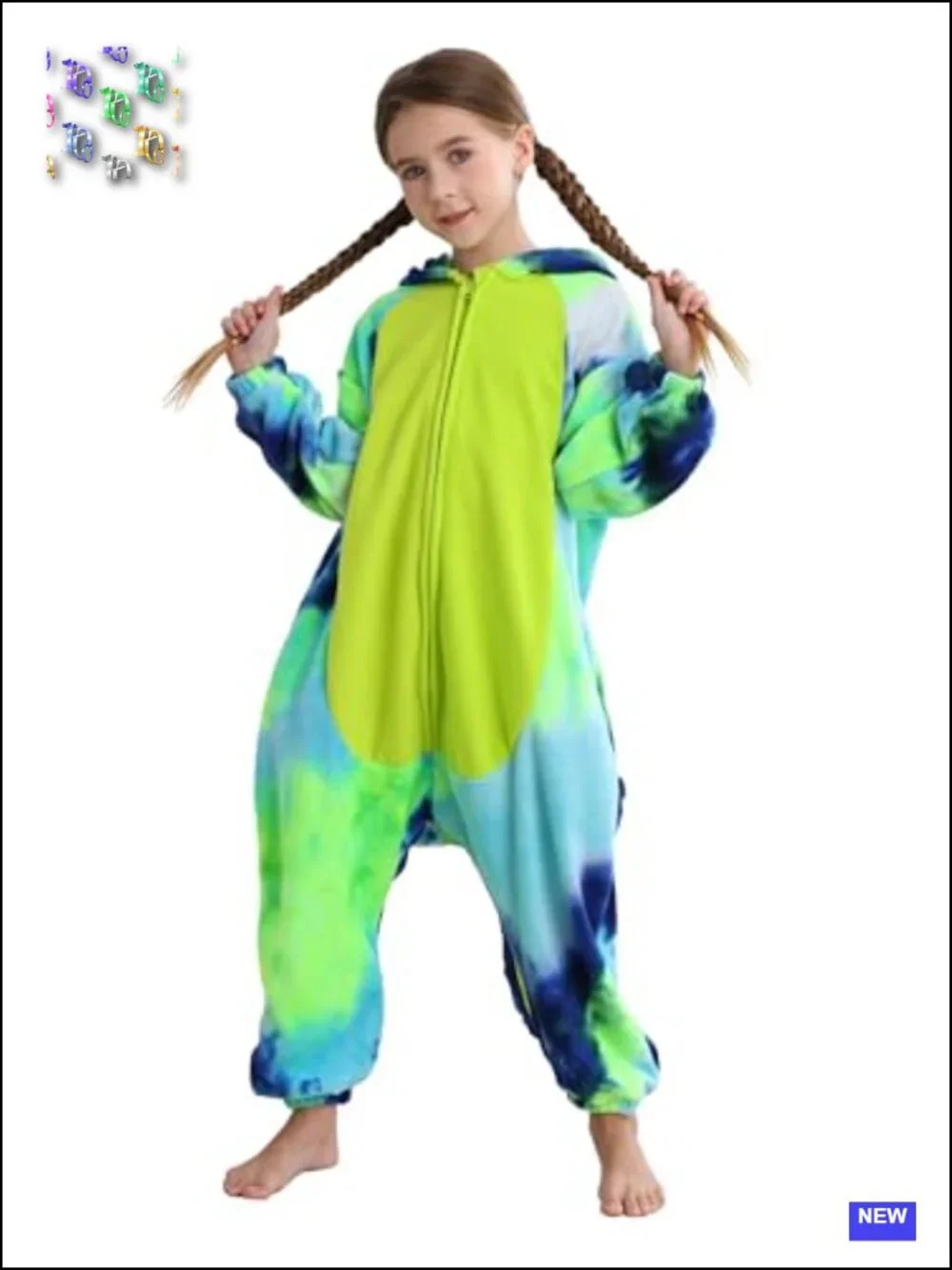 Flannel Axolotl Onesie Pajama Costume for Kids
